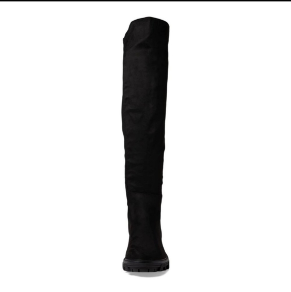 Unisa Black Tall Knee Faux Suede Boots Slip-On Elastic - Picture 4 of 16